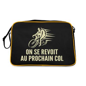 Humor Radfahren Radfahren und Berg - Retro Tasche - Schwarz/Gold - Hinten