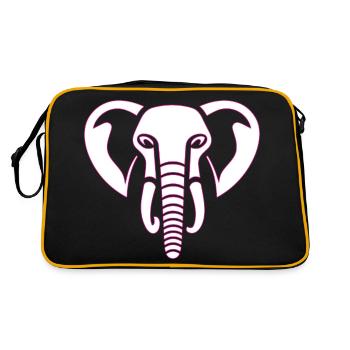 Elephant Majesty: empreinte de tête d’éléphant, rose - Sac Retro - noir/or - Dos