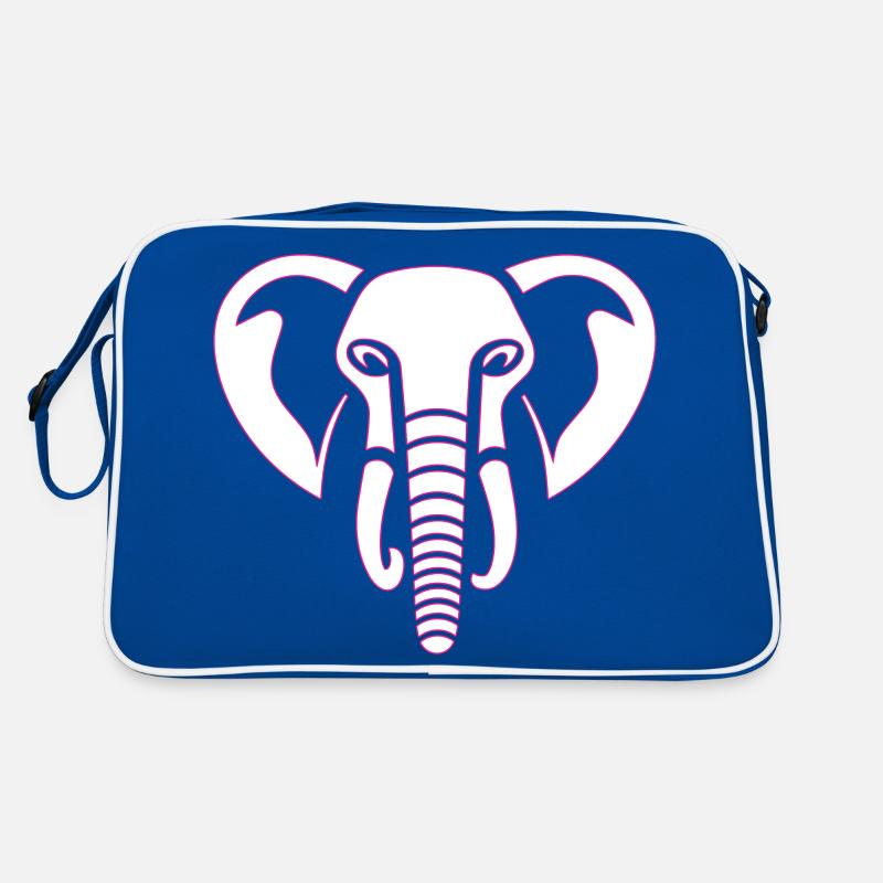 Elephant Majesty: empreinte de tête d’éléphant, rose Sac Retro