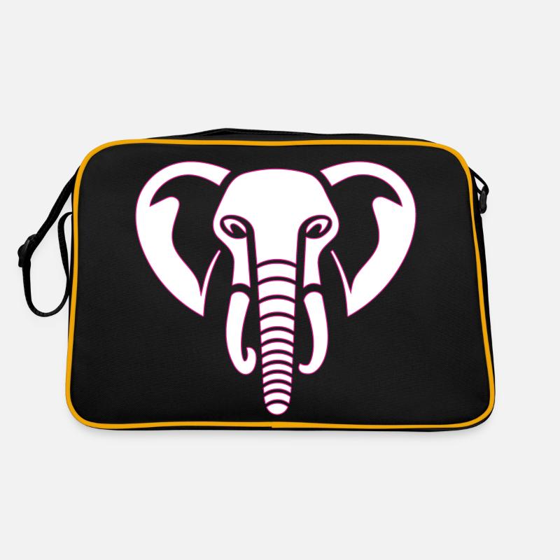 Elephant Majesty: empreinte de tête d’éléphant, rose Sac Retro