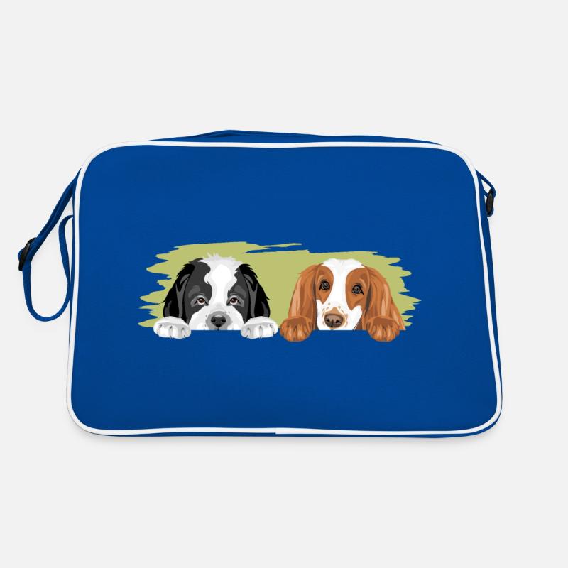 Bernhardiner und Cocker Spaniel sind beste Freunde Retro Tasche
