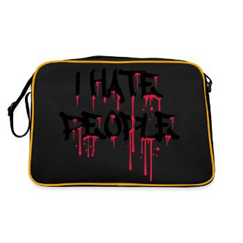 cool je déteste les gens texte graffiti spray gouttes blu - Sac Retro - noir/or - Dos