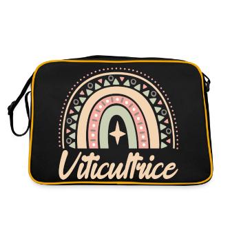 Cadeau Viticultrice. Boho Rainbow viticultrice. - Sac Retro - noir/or - Dos
