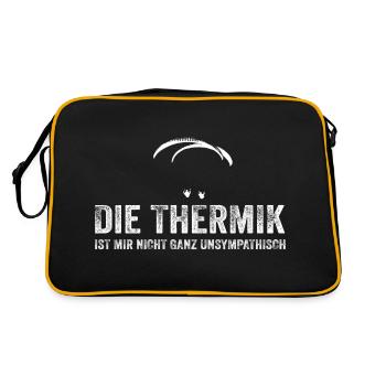 Die Thermik ist mir nicht unsympathisch - Retro Tasche - Schwarz/Gold - Hinten