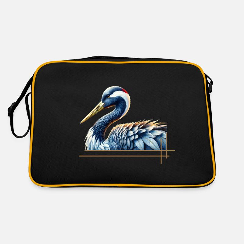 Elegant crane - Retro Bag - black/gold