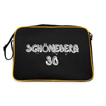 Berlin Schöneberg Kiez T-Shirt - Retro Tasche - Schwarz/Gold - Hinten