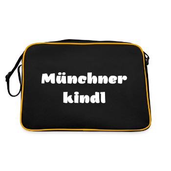 Münchner kindl - Retro Tasche - Schwarz/Gold - Hinten