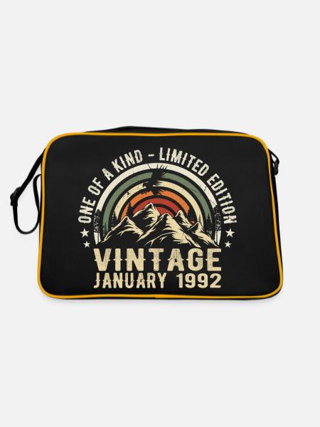 January 1992 Birthday Gift - Original 33 Years - Retro Bag - black/gold - Back