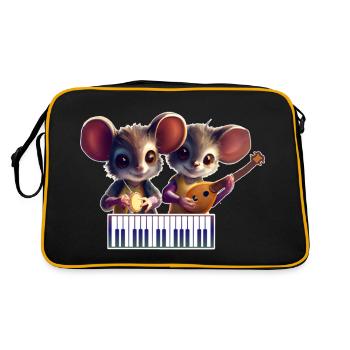 Adorable musician mice - Retro Bag - black/gold - Back