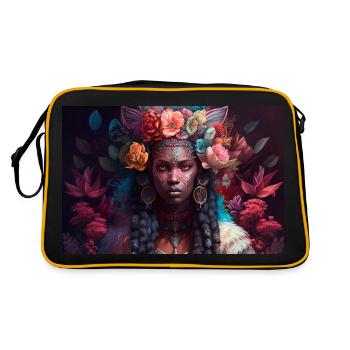 Neo-Indianerin Voodoo Geschenk - Retro Tasche - Schwarz/Gold - Hinten