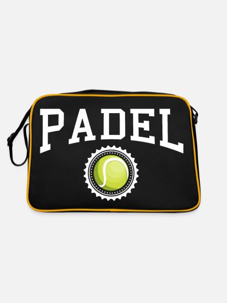 Padel - Gift for padel player - Retro Bag - black/gold - Back