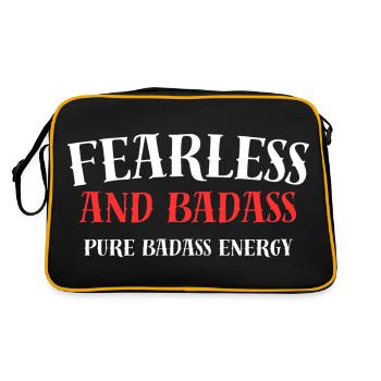"Fearless and Badass." "Pure Badass Energy." - Retro Bag - black/gold - Back