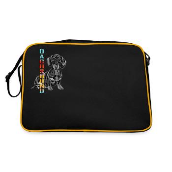 Dachshund - Retro Bag - black/gold - Back