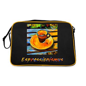Expressionismus Espresso ergibt Espressionismus - Retro Tasche - Schwarz/Gold - Hinten