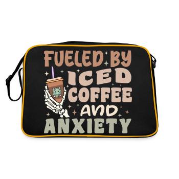 Fueled By Iced Coffee and Anxiety Groovy Coffee - Sac Retro - noir/or - Dos