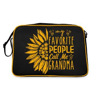 My favorite people call me grandma - Sac Retro - noir/or - Dos