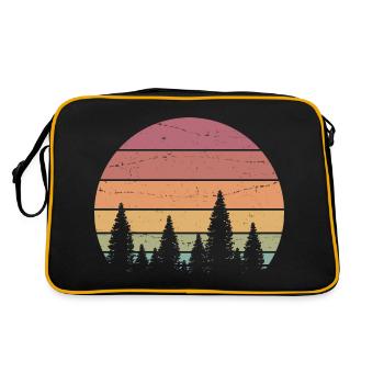 Retro Forest Mountains Randonnée Aventure en plein air - Sac Retro - noir/or - Dos