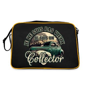 Je Ne Suis Pas Vieux Je Suis un Collector,Humour - Sac Retro - noir/or - Dos