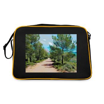 Dessin de la Provence - Chemin de randonnée - Sac Retro - noir/or - Dos