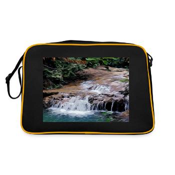 Dessin de la Provence - Petite cascade de rivière - Sac Retro - noir/or - Dos