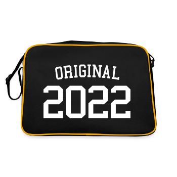Original 2022 - 1 Jahr, Kinder zum 1. Geburtstag - Retro Tasche - Schwarz/Gold - Hinten
