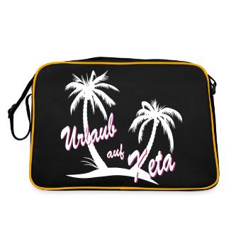 Urlaub auf Keta Ketamin und Drogen - Retro Tasche - Schwarz/Gold - Hinten