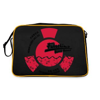 Fukushima Beach Resort (schwarzes CLASSIC-Shirt) - Retro Tasche - Schwarz/Gold - Hinten