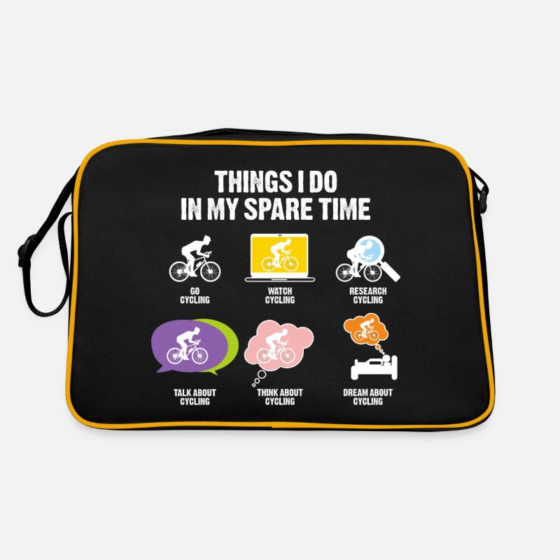 DINGE, DIE ICH IN MEINER FREIZEIT BEIM RADFAHREN MACHE Retro Tasche