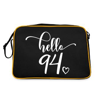 Hello 94 - Cute 94th Birthday Gift, 94 Years Old - Retro Bag - black/gold - Back