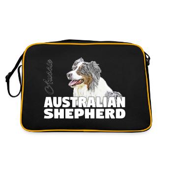 Australian Shepherd - Retro Bag - black/gold - Back