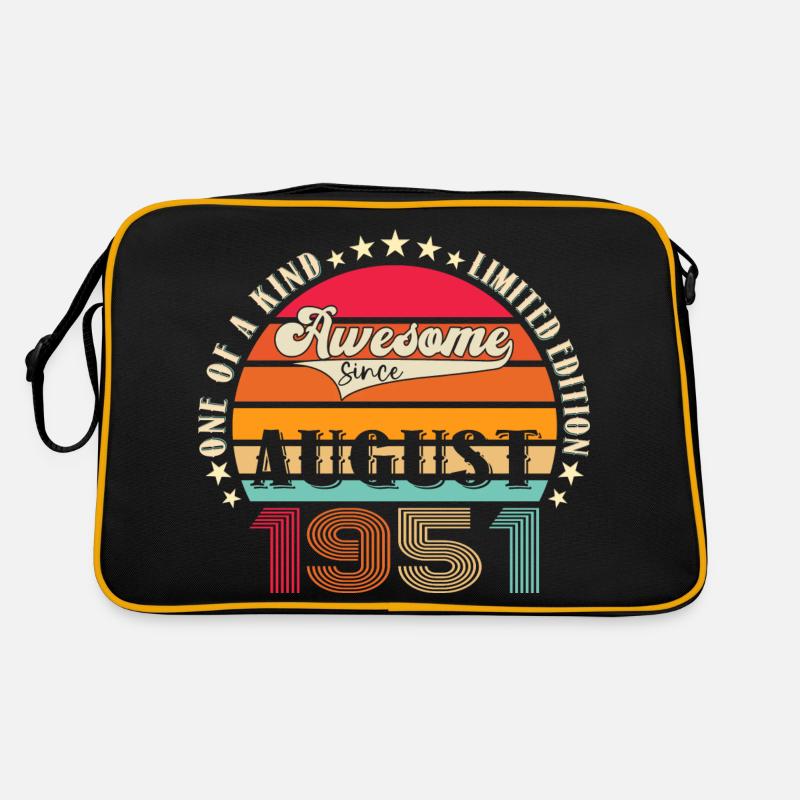Awesome since August 1951 71. Geburtstag Geschenk Retro Tasche