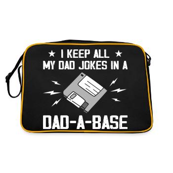 I Keep All My Dad Jokes In A Dad-A-Base - Vintage - Retro Bag - black/gold - Back