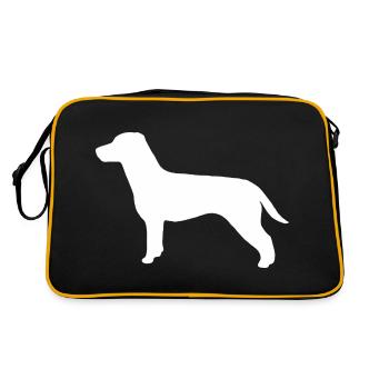 Jack Russell Terrier Silhouette - Retro Tasche - Schwarz/Gold - Hinten