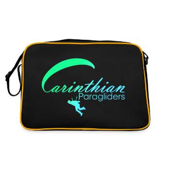 Carinthian Paragliders Logo blue-green - Retro Bag - black/gold - Back