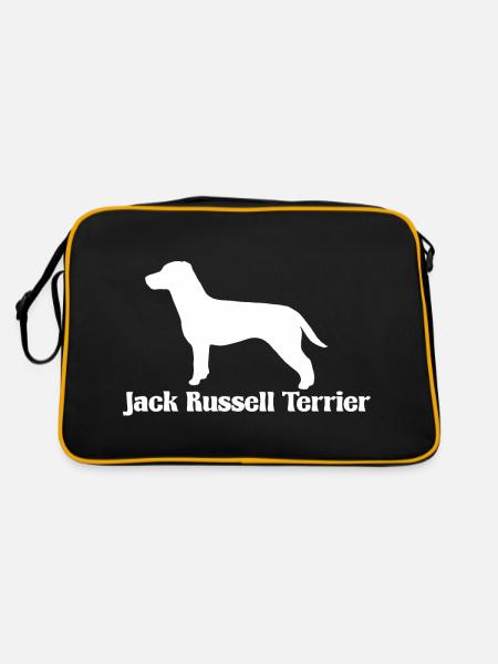 Jack Russell Terrier Silhouette - Retro Tasche - Schwarz/Gold