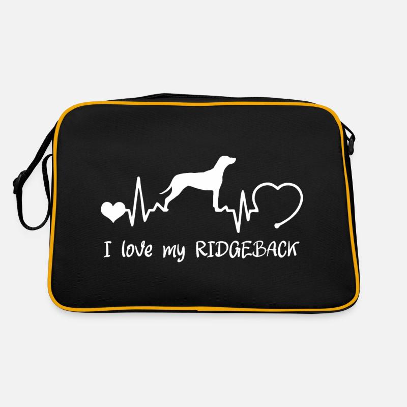 Rhodesian Ridgeback mit Herzschlag Retro Tasche