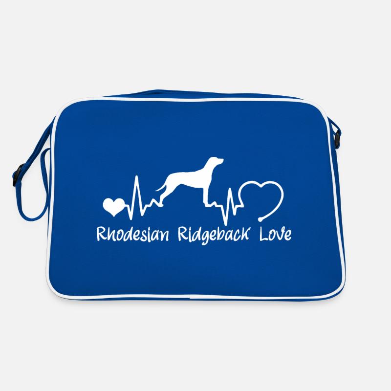 Rhodesian Ridgeback mit Herzschlag Retro Tasche