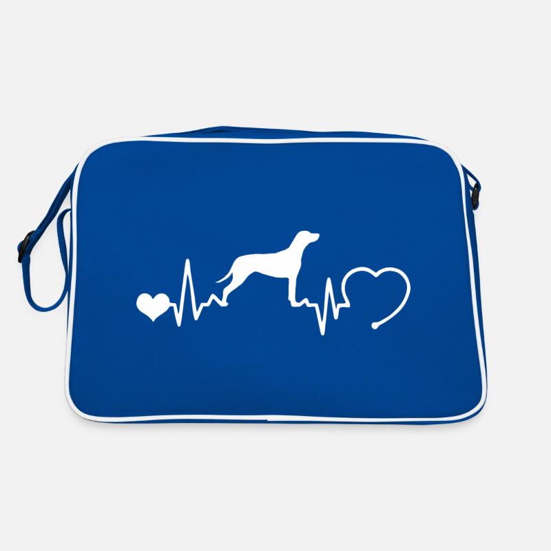 Rhodesian Ridgeback mit Herzschlag Retro Tasche