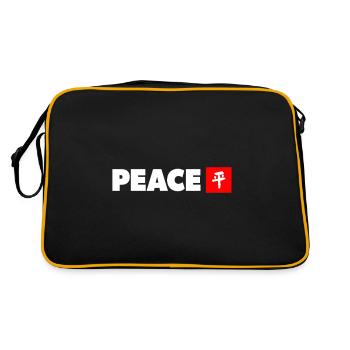 Paix avec les kanji japonais en blanc et rouge - Sac Retro - noir/or - Dos