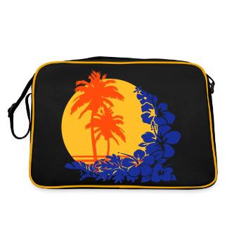 palm sunset - Retro Bag - black/gold - Back