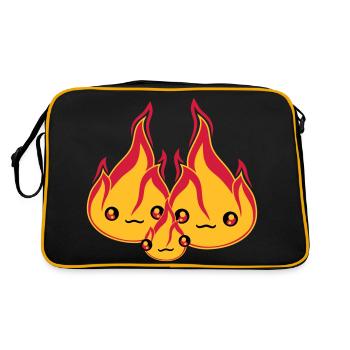 baby child young family 2 friends team couple love - Retro Bag - black/gold - Back