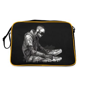 Keyboarder | Pianist | Musiker | Keyboardspieler - Retro Tasche - Schwarz/Gold - Hinten