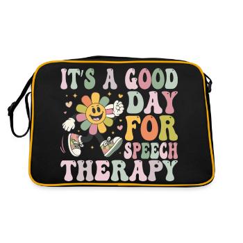 Its A Good Day For Speech Therapy Speech Pathology - Sac Retro - noir/or - Dos