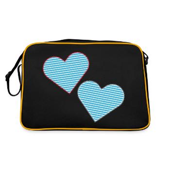 Bavarian hearts as patches. - Retro Bag - black/gold - Back