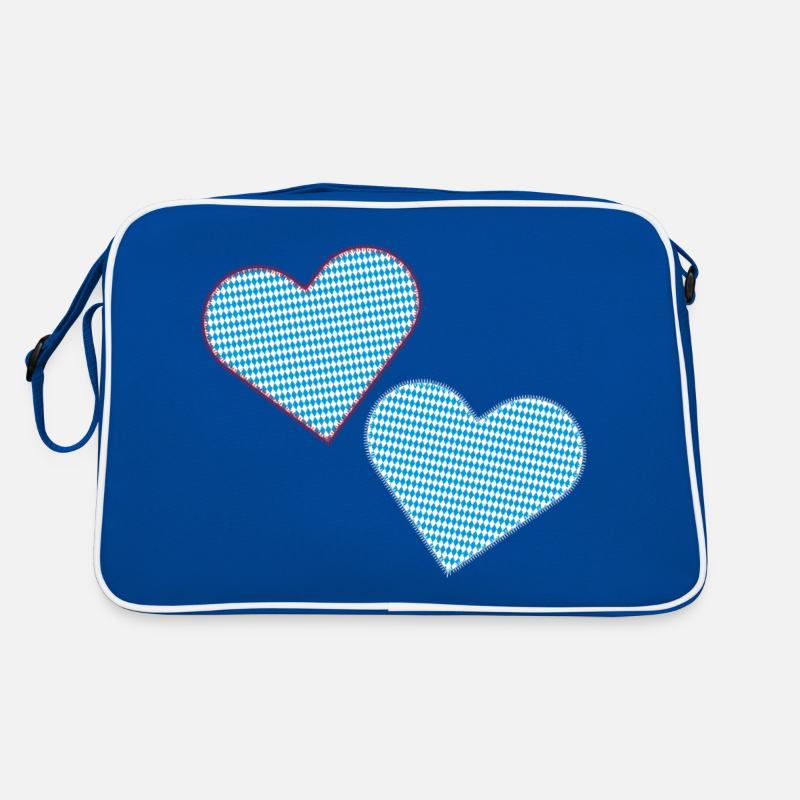 Bavarian hearts as patches. Retro Bag