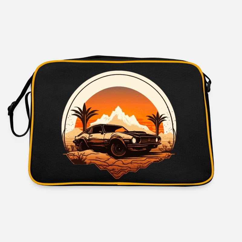 US Muscle Car Geschenk - Retro Tasche - Schwarz/Gold