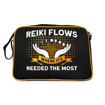 Symbole Reiki Maître Reiki Cadeau de Cristal Reiki - Sac Retro - noir/or - Dos