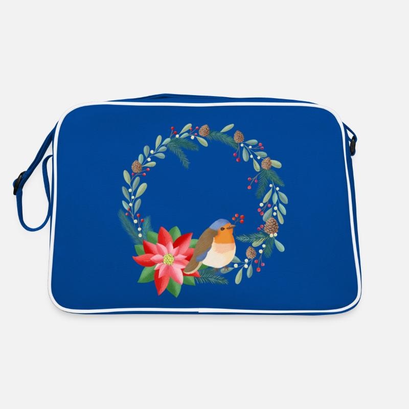 Weihnachtskranz personalisierbar mit deinem Text Retro Tasche