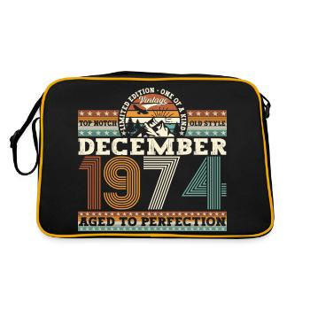 December Vintage 1974 48th Birthday Gift - Retro Bag - black/gold - Back