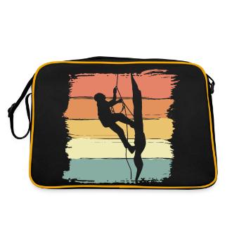 Klettern retro vintage - Retro Tasche - Schwarz/Gold - Hinten